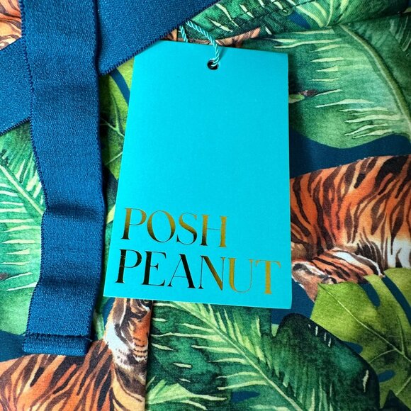Posh Peanut Jungle Tiger One Piece Swimsuit - Green and Orange - Picture 3 of 6